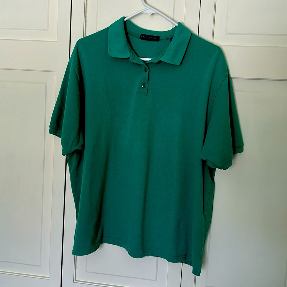 Karen Scott II Green 1X Polo Shirt